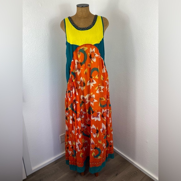 New Mimi Liberte’ Dress Michel Klein 36 FR Drop Back Gauzy Cotton Bold Beautiful - Picture 2 of 16